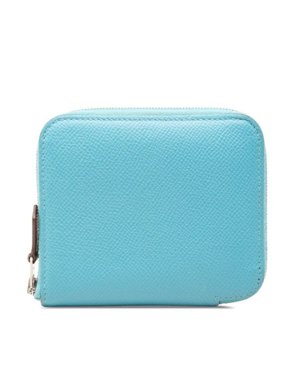 Hermes Azap Compact Silk'in Zip Around Wallet Blue Veau Epsom